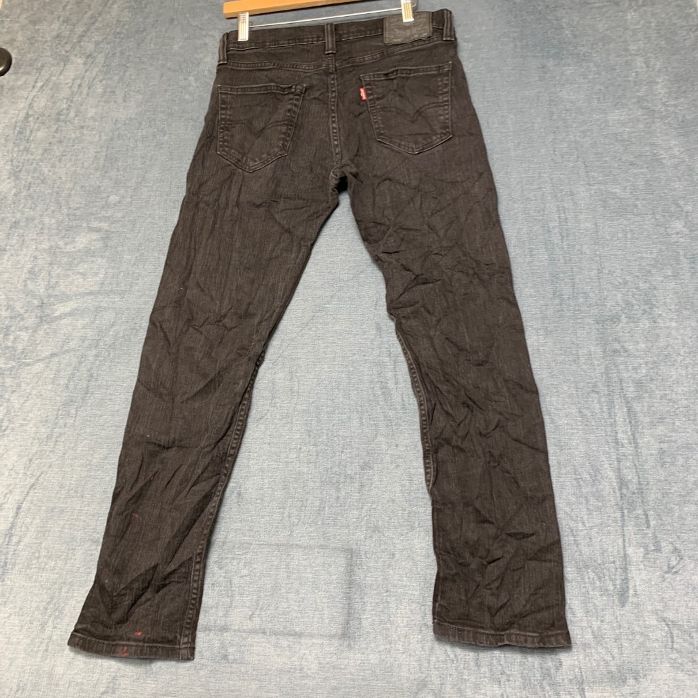 Levis 508 Regular Tapered Fit Jeans Mens 30x30 Black Denim 5-Pockets Dark Wash
